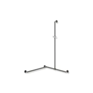 Hewi System 900 Duschhandlauf 900.35.33360DD 1250 x 765 x 765 mm, pulverbeschichtet dunkelgrau tiefmatt/chrom, Ausführung links
