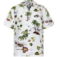 Pacific Legend Hawaiihemd "Island" Herren Kurzarm Baumwolle Kokosknöpfe Original Hawaii
