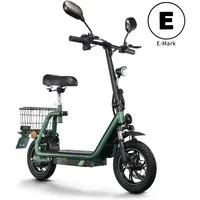 Twofish E-Motorroller M5 PRO-E EEC zertifizierter Elektroroller mit Sitz und hinterem Korb, 40 km/h, 30 km Reichweite, Doppelscheibenbremsen, Stoßdämpfer vorne und hinten