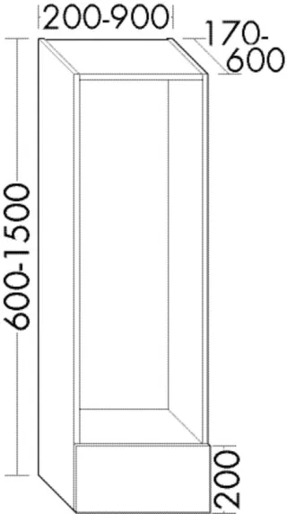 Burgbad Basis Korpus rc40 System PG2 100x2400x139 Trend- oder RAL-Farbe HGL, PLAA004F4033 PLAA004F4033