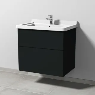 Sanipa 3way Waschtischunterbau zu Duravit Starck 3 Waschtisch mit 2 Auszügen, Vulkan-Matt SP7101V
