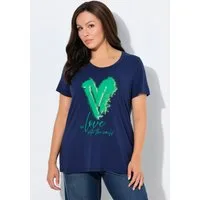 Ulla Popken T-Shirt T-Shirt Herz Classic Rundhals Halbarm