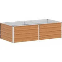 vidaXL Hochbeet Hochbeet Hellbraun 160 x 80 x 45 cm Verzinkter Stahl (1 St)