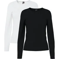 pieces Langarmshirt PCAMELIA LS TOP 2-PACK JRS NOOS BC (2er-Pack) mit klassischen Farben
