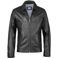 bugatti Lederjacke BUROMEO (1-St) mit Druckknöpfen und Hemdkragen