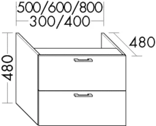 Burgbad Unterschrank System 30 Preisgruppe 4 Sana 480x500x480 Eiche Authentic, WXQE050F6566 WXQE050F6566