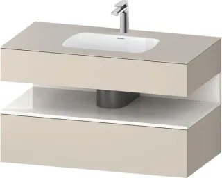 Duravit Qatego Einbauwaschtisch mit Konsolenwaschtischunterbau Taupe Supermatt 1000x550x600 mm - QA4 QA4786022830010