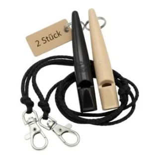 ACME 211.5 Doppelpack Hundepfeife mit Pfeifenband beige