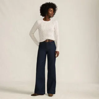 Recover Jeans High Waist mit weitem Bein in Tall-Größe, Damen, size: tall, Blau, by Lands' End