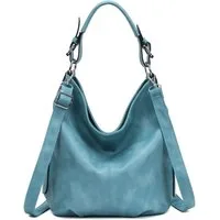 ITALYSHOP24 Schultertasche DAMEN SHOPPER Hobo Bag Umhängetasche Handtasche City Bag Cross-Over (Spar-Set: Henkel Tasche mit Schultergurt, Workbag Leder Optik, 2-tlg., mit Henkel und Schultergurt), Damentasche Freizeit Abend Leder Optik Henkeltasche R