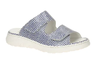 Waldl?ufer 756501 H-JOLINE Pantoletten Blau Marine Luftpolstersohle