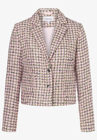 MORE & MORE - Kurzer Bouclé-Blazer rosa - Gr. - 46