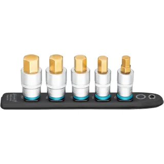 HAZET SmartRail Flexible Kunststoff-Steckleiste Vierkant 12,5 mm (1/2 Zoll) 5-teilig, Innen-Sechskan - 986G-SR/5