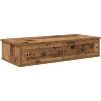 vidaXL Regal Wandregal mit Schubladen Altholz-Optik 80x31x17cm Holzwerkstoff, 1-tlg.