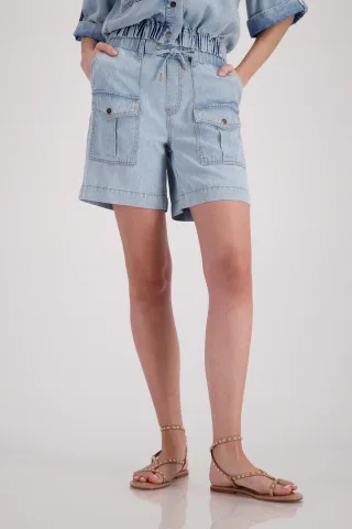 monari - Shorts mit Pattentaschen light denim - Gr. - 44