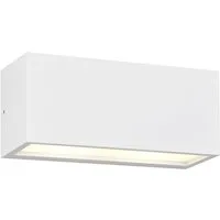 TRIO Leuchten LED Außen-Wandleuchte, LED wechselbar, Warmweiß, Außenleuchte Haus-Wand, Fassadenbeleuchtung in Weiß, Breite 25cm
