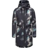 Ragwear Wintermantel Holstic Print Wasserdichter Winter Kurzmantel mit Kapuze