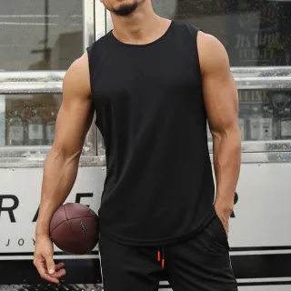 TENGOO Men's Quick-drying Sports Vest Breathable Elastic Sleeveless Fitness Tank Top for Outdoor Basketball Running Trai
