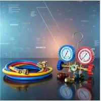 Melko Klimaanlagenschlauch Schläuche Schauglas + Manometer 2-Wege Klimaanlage R134a R22 R12 R502, Zubehör für Klimaanlagen, 2 Schnellkupplungen mit Adaptern für den Gebrauch in Auto Klimaanlagen