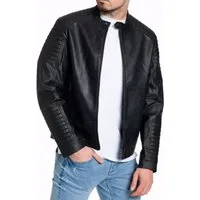 Jack & Jones Lederjacke stilvolle Bikerjacke aus Kunstleder Zeitlose Kunstlederjacke für die Übergangsjahreszeit