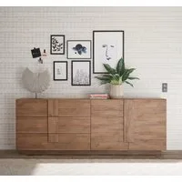 Home affaire Sideboard Jupiter, Breite 241 cm, Kommode 2 Türen - Soft Closing, 3 Schubkästen, Anrichte, moderne Griffblende, FSC®, cleveres Stauraumkonzept