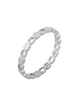 cai Ring 925/- Sterling Silber rhodiniert Hexagon Cut Outs Stacking