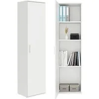mokebo Mehrzweckschrank Der Kompakte Made in Germany, Vorratsschrank, Flurschrank, Aktenschrank in Weiß