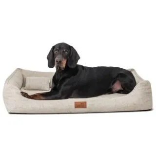 Tierlando WILLIAM Couture - Orthopädisches Hundebett creme 1,1 m, 22 cm, 85 cm