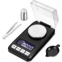 SinLaw Feinwaage Küchenwaage Milligrammwaage, Elektronische Waage LCD-Display, Schwarz, 0,1 g/50 g Präzisionswaage zum Wiegen von Küche, Pulver und Schmuck