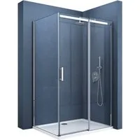 doporro Eckdusche Eck-Duschkabine Duschabtrennung Schiebetür Easy-Clean-Beschichtung R18, BxT: 100x70 cm, Einscheibensicherheitsglas, ohne oder mit duschtasse