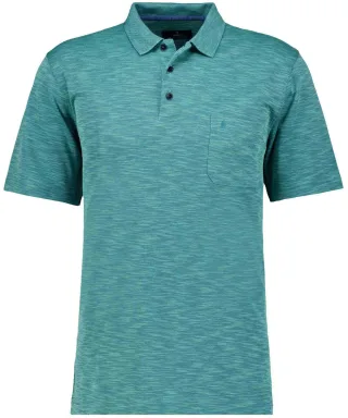 RAGMAN - Softknit-Polo Flammdesign smaragd - Gr. - M