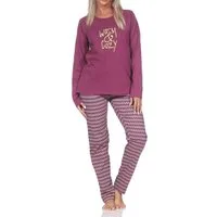 Normann Pyjama Normann Damen langarm Schlafanzug Pyjama im Ethnolook