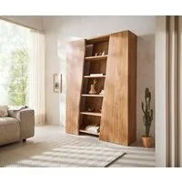 DELIFE Regal Live-Edge, Akazie Natur 140x195 cm 2 Türen