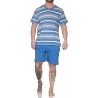 Normann Pyjama Normann Herren Pyjama kurzarm Shorty gestreift - auch in Übergrössen