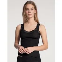 CALIDA Spitzentop Richesse Lace edler Spitzenbesatz, Feinripp-Qualität, wärmend