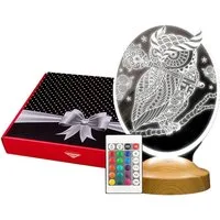 Geschenkelampe LED Nachttischlampe Eule Tier 3D Nachtlicht mit Gravierung Geschenk für Tierliebhaber, Leuchte 7 Farben fest integriert, Eule Fans, Geschenk für Tierfreunde