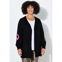 Angel of Style Strickjacke Strickjacke offener Loose Fit Peace-Zeichen
