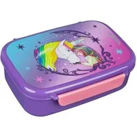 Unicorn Academy Lunchbox Lila Brotdose 18 x 14 x 6 cm Snackbox für Schule unterwegs