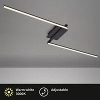 Briloner Leuchten Deckenleuchte Deckenleuchte STAFF, LED Deckenleuchte 2-flammig schwenkbar schwarz 3000K 12W Metall