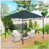 Outsunny Pavillon-Ersatzdach Pavillonabdeckung, Dunkelgrau, 180 g/m², 295 x 295 cm (Ersatzdach, Pavillondach), 298x295 für Metall-Gartenpavillon
