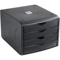 HELIT Schubladenbox the green chameleon, mit 4 Schubladen, geschlossen, stapelbar, Recycling-Kunststoff