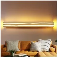 Nettlife Wandleuchte Innen Holz Holzmaserung Natürlichkeit, LED fest integriert, Warmweiß, Schlafzimmer Flur Treppe