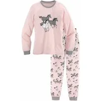 petite fleur Pyjama (2 tlg., 1 Set) Schlafanzug in langer Form mit Pferde Print