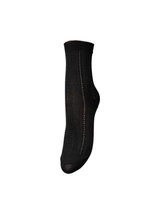 beck söndergaard - Feinstrick-Socken mit zartem Lochmuster schwarz - Gr. - 41