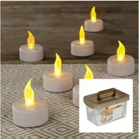 HI LED-Teelichter LED Teelichter Kerzen Set 24 Stk Flammeneffekt Stimmungsbeleuchtung