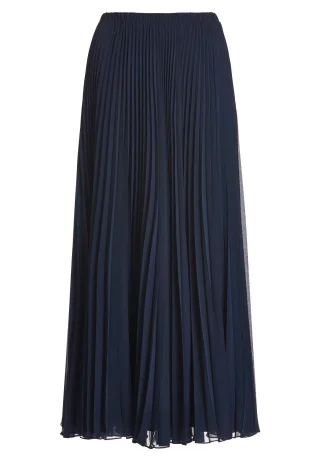 SWING - Plisseerock aus Chiffon mit elastischem Bund navy - Gr. - 36