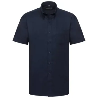 Russell Collection - Hemd Pflegeleicht für Herren kurzärmlig (Leuchtend Navy-Blau)