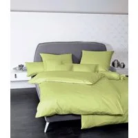 Janine Bettwäsche Colors, Mako-Satin, 2 teilig, feinfädige uni Bettwäsche für alle Jahreszeiten, Markenreißverschluss