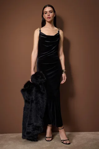 Elegantes, ärmelloses Maxikleid für Damen, figurbetont, gerade geschnitten, für den Abend