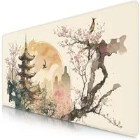 Titanwolf Gaming Mauspad XXL Speed Mousepad 900 x 400 x 3 mm, Schreibtischauflage, abwaschbar, rutschfest, Geschwindigkeit & Präzision, Japan Ink Painting Colour